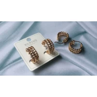 Серьги кольца, диам. 1,5 см