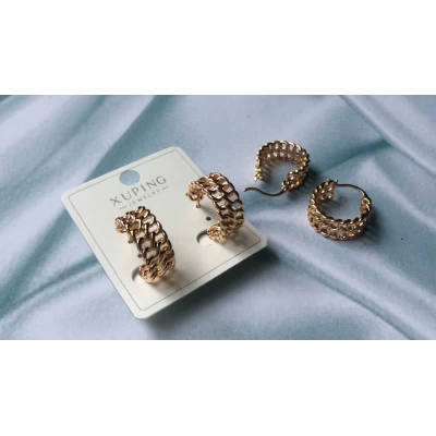 Серьги кольца, диам. 1,5 см