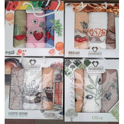 Набор полотенец Two Dolphins Махровые 30*50 - 3 шт в коробке Турция Набор полотенец Two Dolphins Махровые 30*50 - 3 шт в коробке Турция