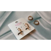 Серьги колечки резные, диаметр 0,5 см