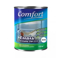 Алкидная эмаль краска Comfort (PolyColor) ПФ 115 белая 0,9кг 