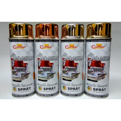 Краска спрей CHAMPION "Супер Хром" аэрозольная, 400 мл., серебро, золото, медь 