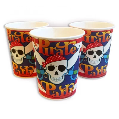Стаканчики одноразовые детские "Пират" 10 шт./уп. Стаканчики одноразовые детские "Пират" 10 шт./уп.