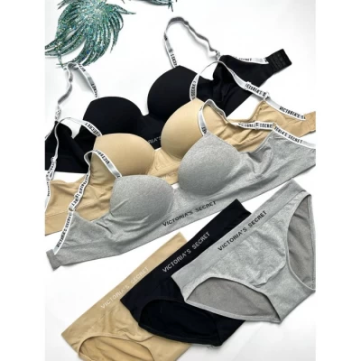 Комплект нижнего белья В, VICTORIA'S SECRET, хлопковый бюст на поролоне, 8026