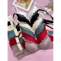 Комплект нижнего белья D, ажурный бюст на тонком поролоне, 2096