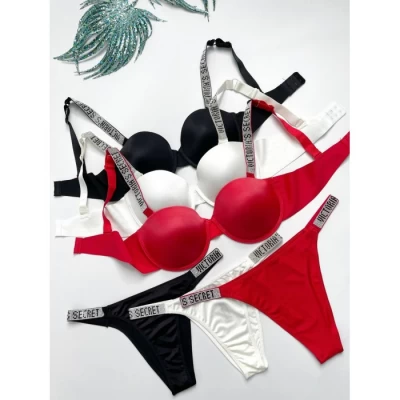 Комплект нижнего белья VS С 8057, черный, красный 