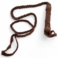 Кнут кожаный светло коричневый (235см весь, рукоятка 27см)