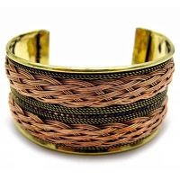 Браслет медный Узор из плетения (18х3,5 см)