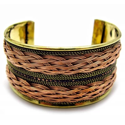 Браслет медный "Узор из плетения" код 18096