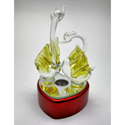 Лебеди хрустальные с подсветкой (10,5х6х6,5 см)(8157G) код 18284