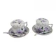 Сервиз фарфор (190мл.)(2GBC-A1093SP) 2чашки+2блюдца+2ложки Цветы на белом фоне (h-6см.,d-7см.)