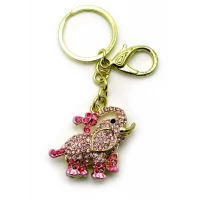 Брелок со стразами Слон Золото