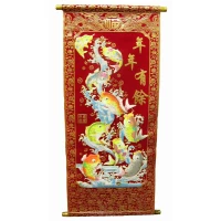 Панно красное 9 Рыб (80х30CM )