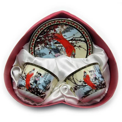 Сервиз фарфор (2HE102) 2 чашки +2 блюдца "Сакура" (24 шт/ящ) код 18673