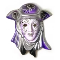 Маска керамическая Венеция фиолетовая (12,5х11х5 см)(уп/6 шт)A