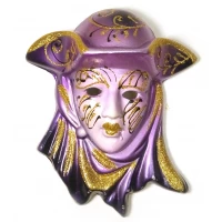 Маска керамическая Венеция фиолетовая (12,5х11х5 см)(уп/6 шт)