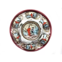 Сервиз круглый фарфор (70мл.)(6CCS102) 6 чашек+ 6 блюдец Сакура(h-4см, d-7,3см,d блюдца 11 см)