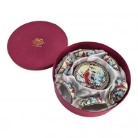 Сервиз круглый фарфор (70мл.)(6CCS102) 6 чашек+ 6 блюдец Сакура(h-4см, d-7,3см,d блюдца 11 см)