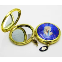 Зеркальце косметическое в золотом корпусе Египетская тематика (19279 А)(в коробке + чехольчик)