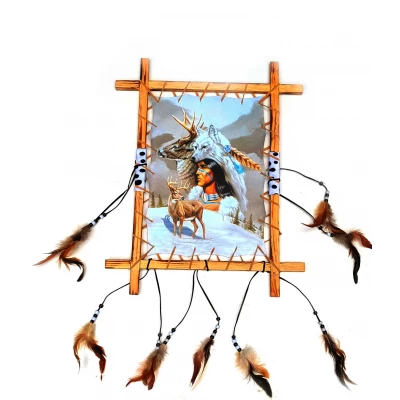 Тотем Индеец с оленями (50х40 см)