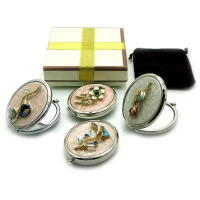 Зеркальце косметическое  Цветы с камнями в ассортименте