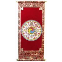 Панно красное Мандала  (80х30 см)