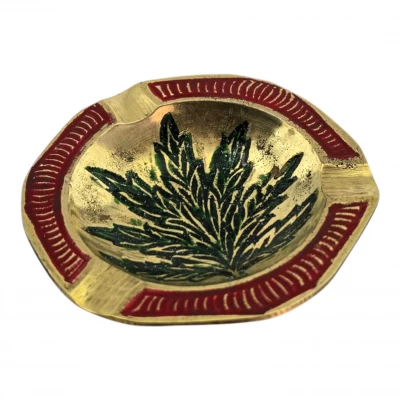 Пепельница бронзовая конопляный лист (1 × 6 × 6 см)