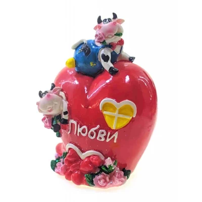 Коровы на сердце копилка (11х8х6 см) A