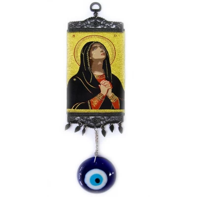 Амулет от сглаза с панно Богородица (34х10,5х1 см d-6,5 см) Амулет от сглаза с панно "Богородица" (34х10,5х1 см)(20357) код 20357