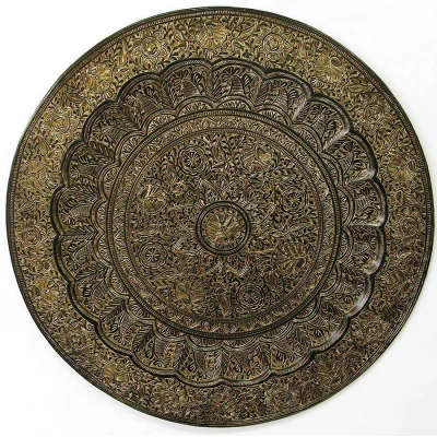 Тарелка бронзовая настенная Павлины (d-49 см) Тарелка бронзовая настенная (20") код 20425