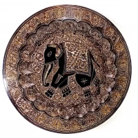 Тарелка бронзовая настенная Слон (d-49 см)