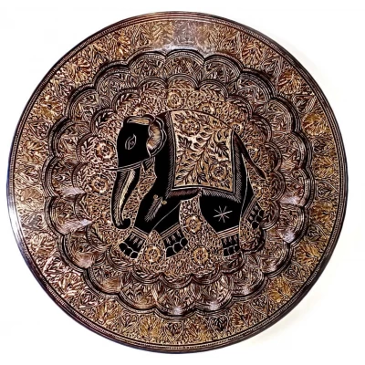 Тарелка бронзовая настенная Слон (d-49 см) Тарелка бронзовая настенная Слон (d-49 см)
