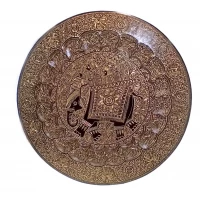 Тарелка бронзовая настенная Раджа на слоне (58 см)