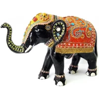 Слон металлический с  инкрустацией (40х28х16 см)