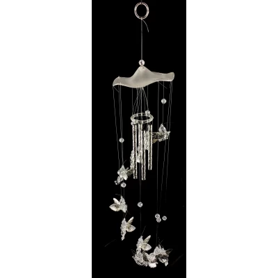 Музыка ветра Ангелы с серебряными крыльями (12х12х50 см)