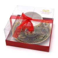 Чашка фарфор (210 мл)(ACS86-5) Зеленая ива (h-6см, d-чашки - 8см, d-блюдца - 14см)