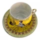 Сервиз фарфор (SCS141-4) 1 чашка+1 блюдце Жёлтый (110 мл)(h-5,2см, d-5,3см, блюдце d-11см)