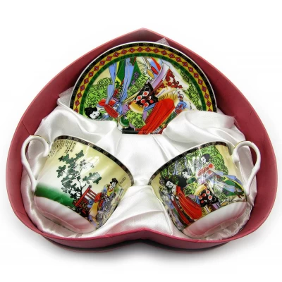 Сервиз фарфор (2HE79) 2 чашки +2 блюдца "Девушки" (24 шт/ящ) код 21281