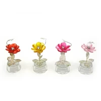 Цветок хрустальный с бабочкой (10,5х5х5 см)