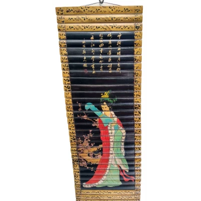 Панно бамбуковое Девушка с лютней (24х65 см)