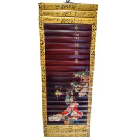 Панно бамбуковое Девушка с попугаем (24х65 см)