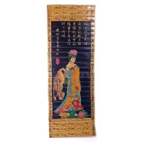 Панно бамбуковое Девушка в желтом (24х65 см)