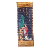 Панно бамбуковое Девушка в красном (24х65 см)