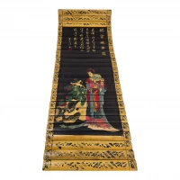 Панно бамбуковое Девушка с веером (24х65 см)