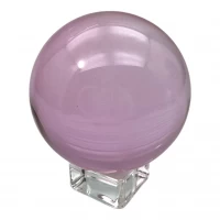 Шар хрустальный на подставке розовый (d-8 см)