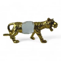 Статуэтка Тигр из бронзы и хрусталя (4,6х9,6х3 см)