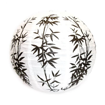 Фонарь белый бумажный "Бамбук" (d-40 см) код 22370