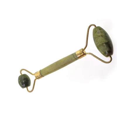 Массажер нефритовый  двойной валик с ручкой в футляре (17х8,5х2,5 см) код 22375