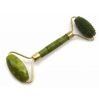 Массажер нефритовый  двойной валик+ежик с ручкой в футляре (17х8,5х2 см)