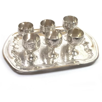 Рюмки бронзовые хром (н-р 6 шт.)(Goli Set Nkl small) код 22608